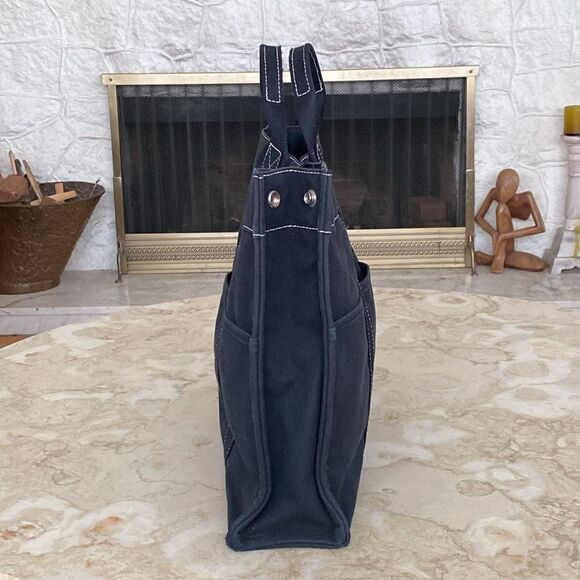 Authentic HERMES Deauville MM Hand Tote Bag Canvas Black - Picture 4 of 15